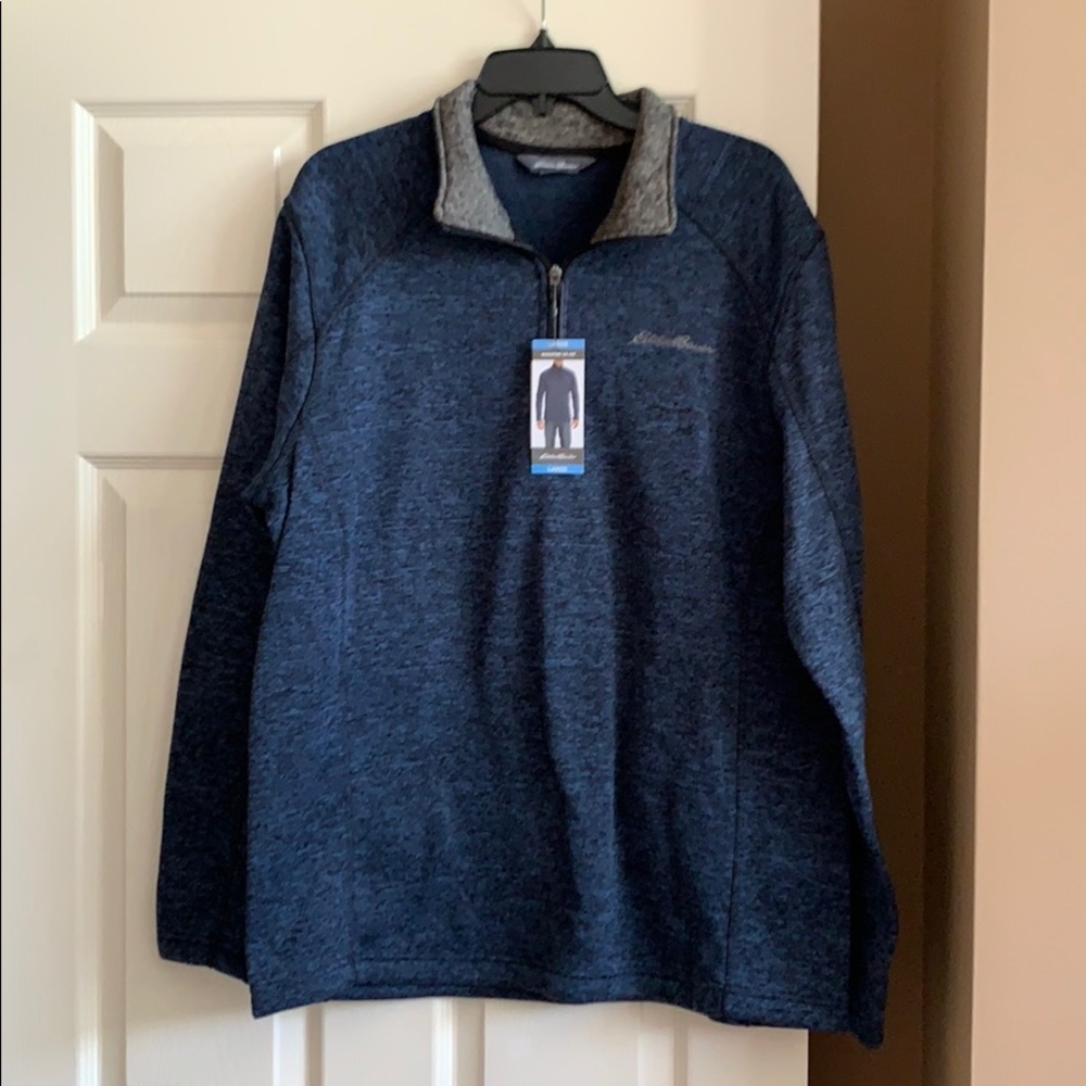 NWT Men’s Eddie Bauer 1/4 zip sweatshirt. Size L